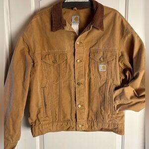 Vintage Carhartt Detroit Unlined Trucker Jacket J109 BRN Duck Canvas Size Large